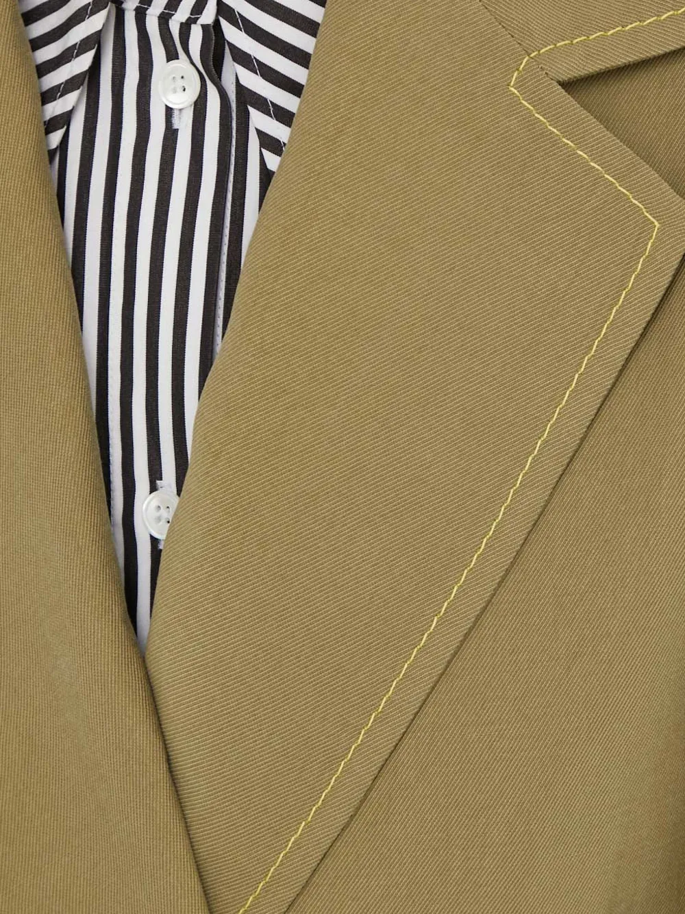Ps By Paul Smith Belted Stitching Coat In Green