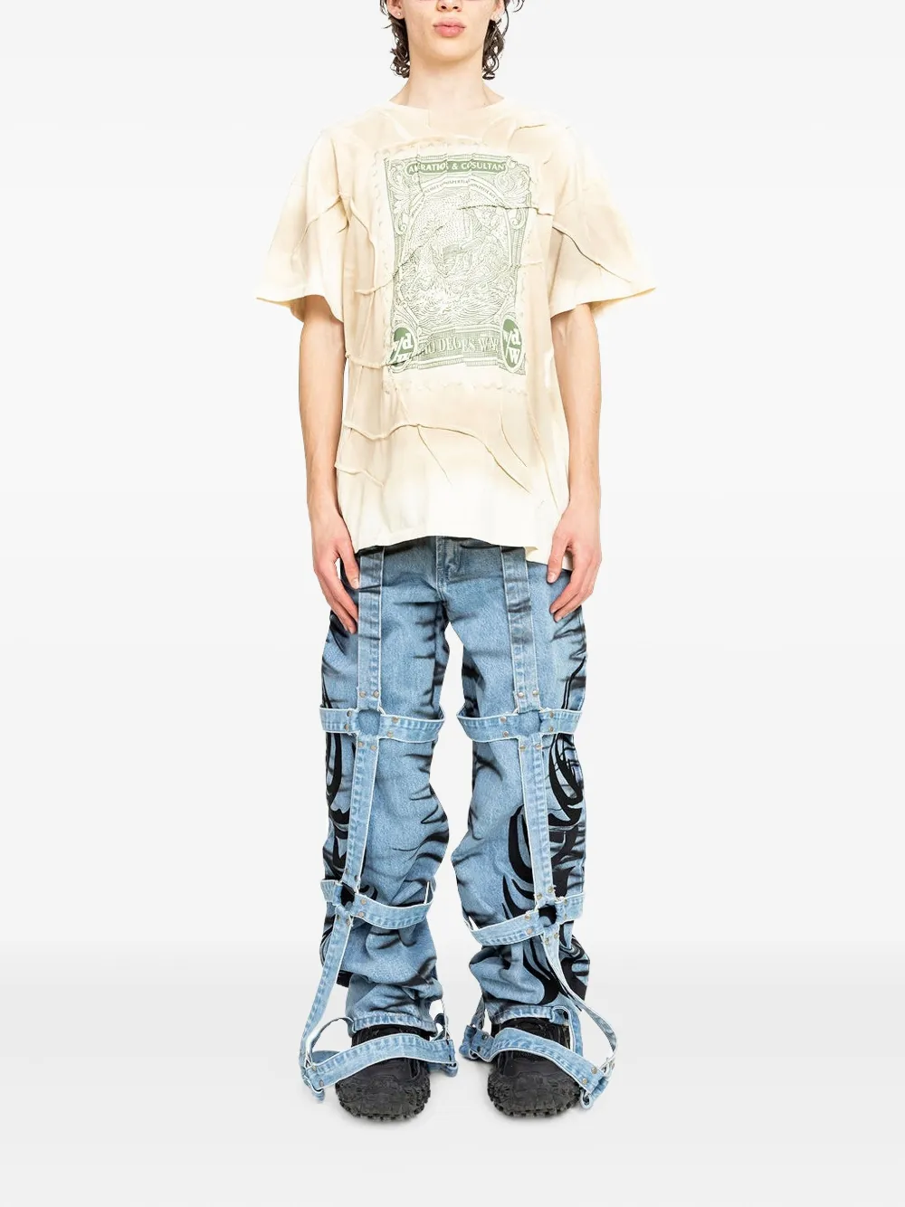 Who Decides War T-shirt met stempel-print - Beige