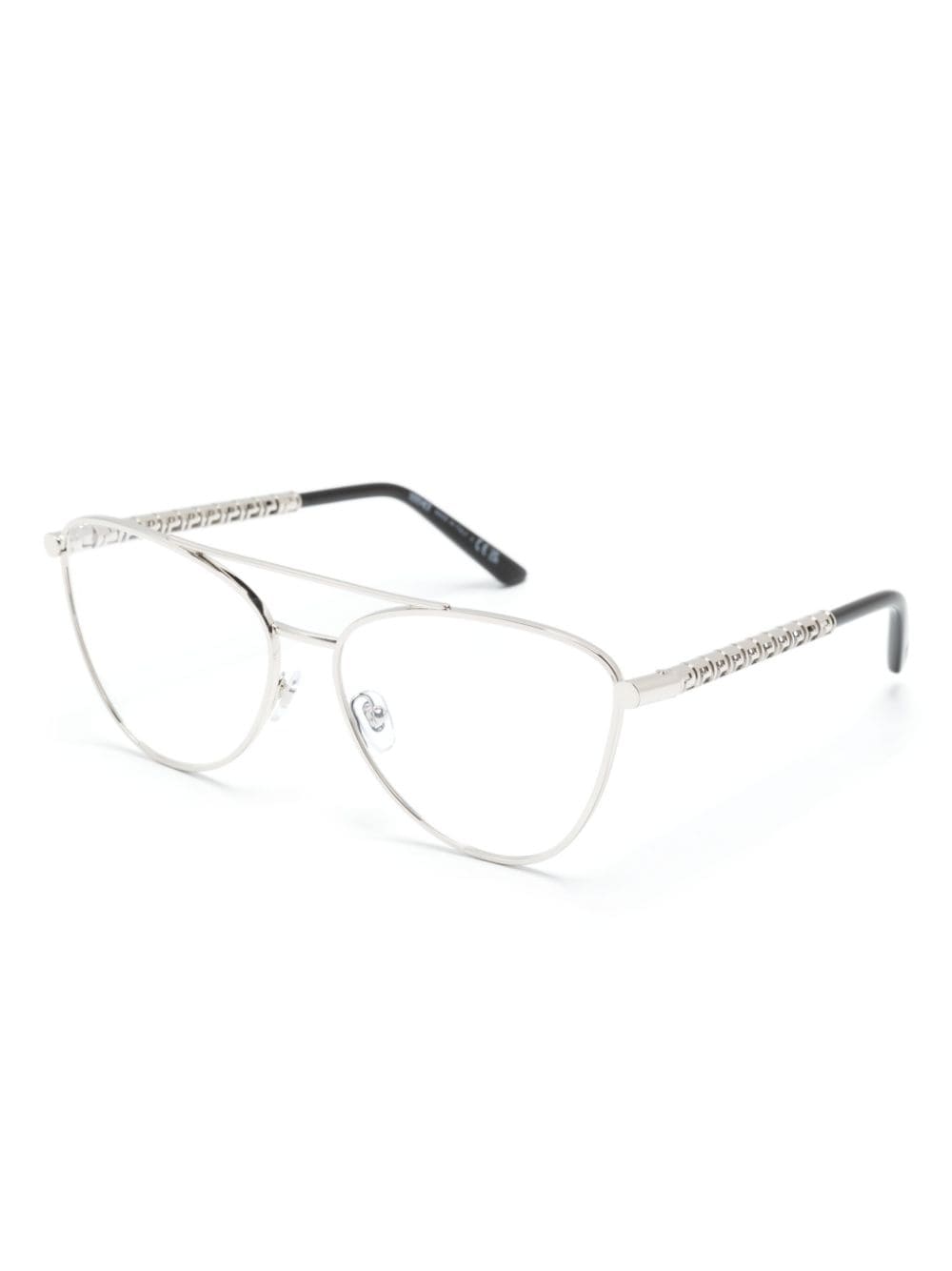 Shop Versace Pilot-frame Glasses In Silber