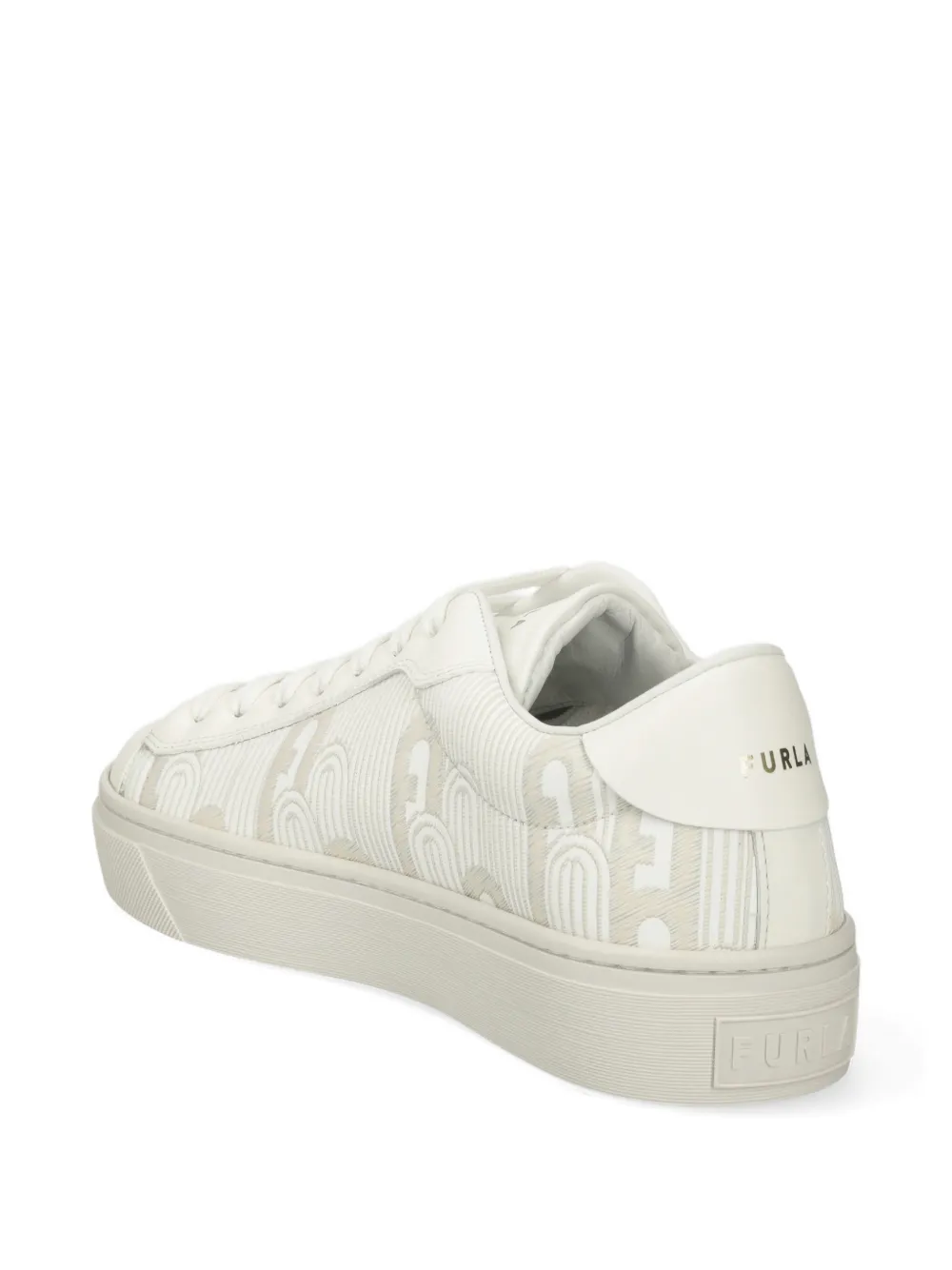 Furla monogram-pattern flatform sneakers Beige