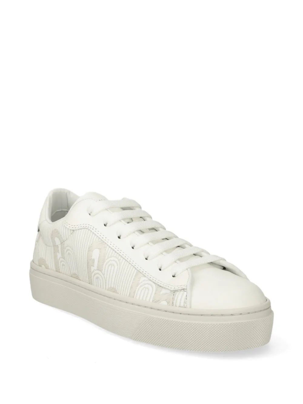 Furla monogram-pattern flatform sneakers Beige