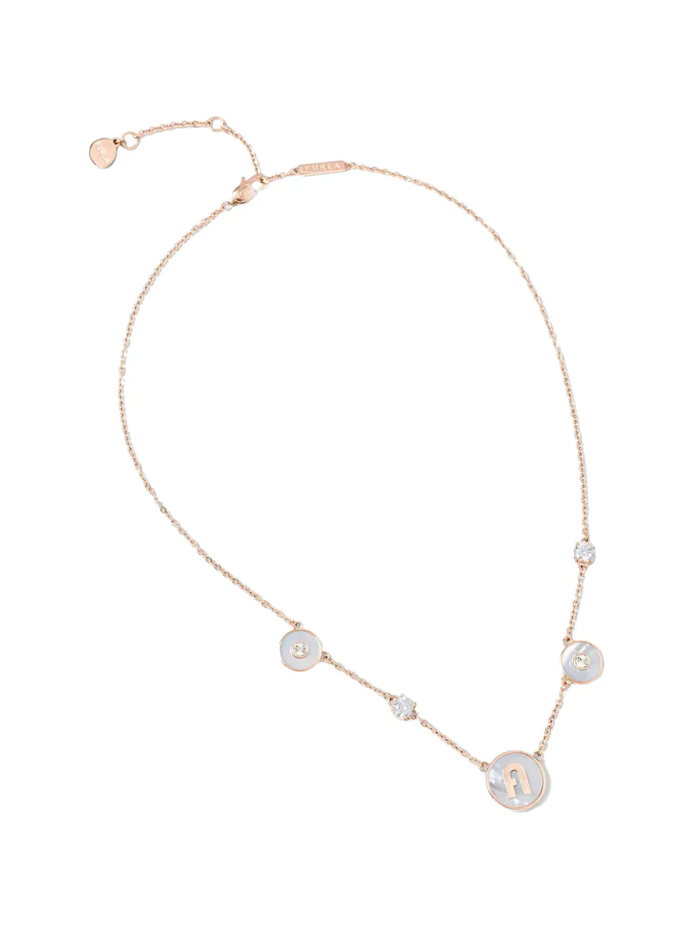 Furla disc logo necklace - Rosa