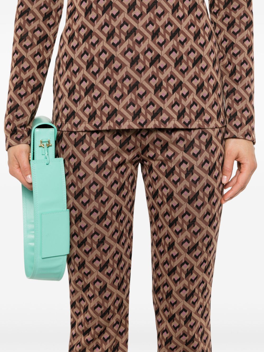 Shop Diane Von Furstenberg Greg High-waist Flared Trousers In Brown