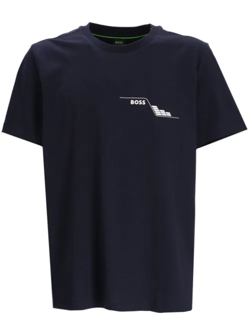 T-shirt en coton à logo imprimé - BOSS - Modalova