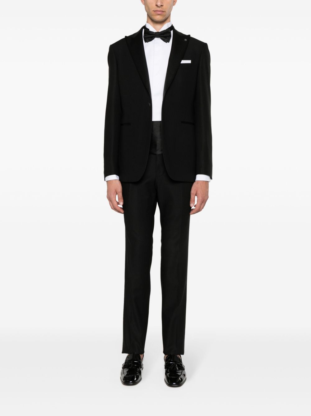 Shop Tagliatore Napoli Smoking Suit In Black