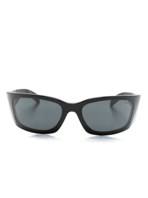 Prada Eyewear logo-engraved biker-style sunglasses