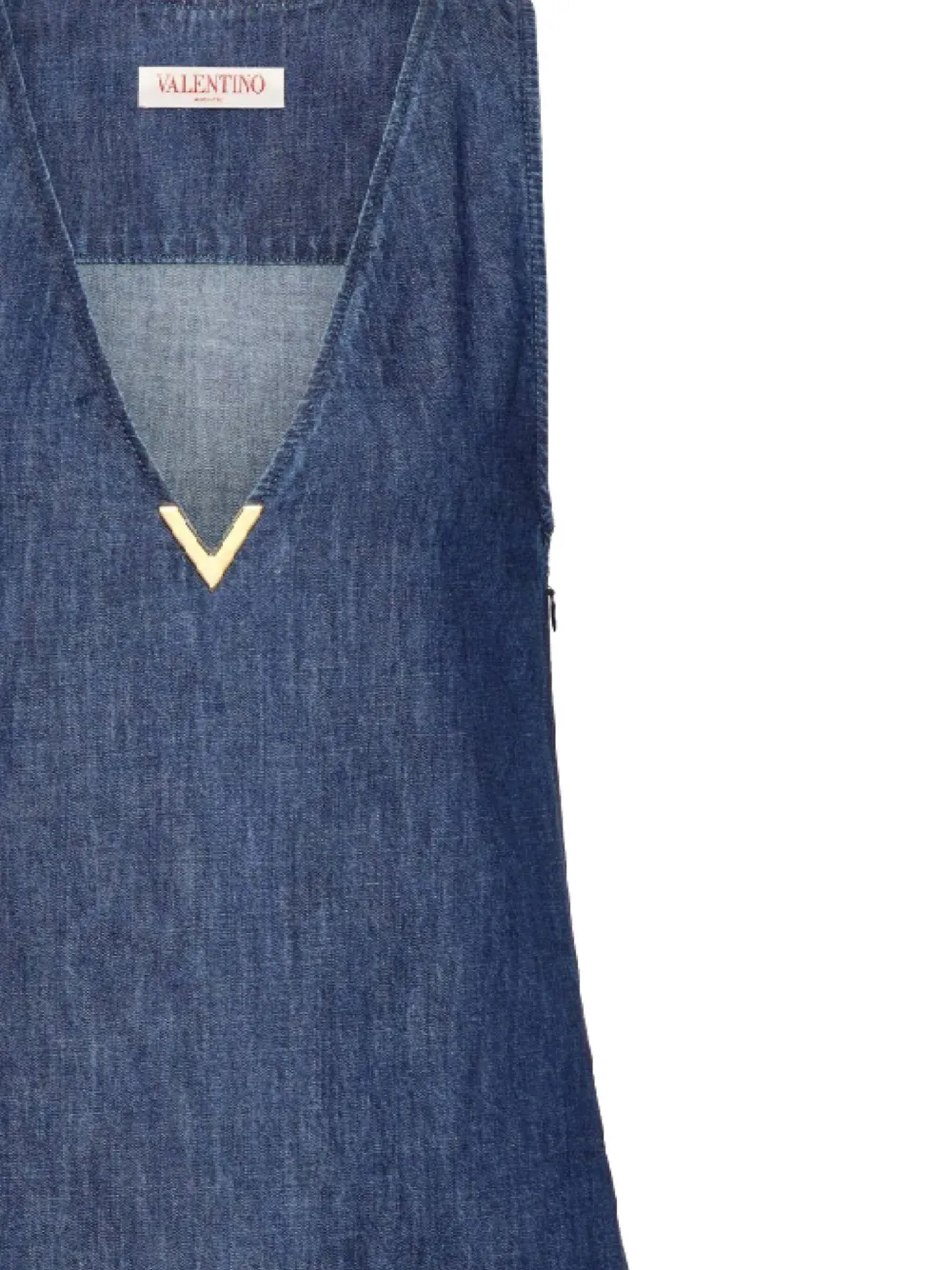 Valentino Garavani feather-trim denim dress | Day Dresses | Image 2