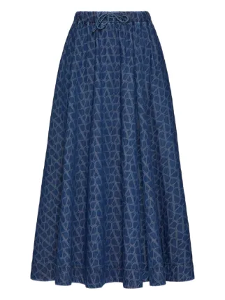 Valentino Garavani Vロゴ スカート | ブルー | FARFETCH JP