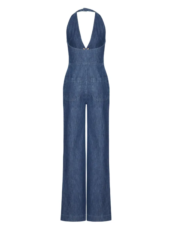VALENTINO カバーオール Valentino Garavani Chambray Denim Jumpsuit | Blue | FARFETCH