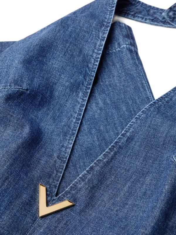 Valentino Garavani Chambray Denim Jumpsuit | Blue | FARFETCH
