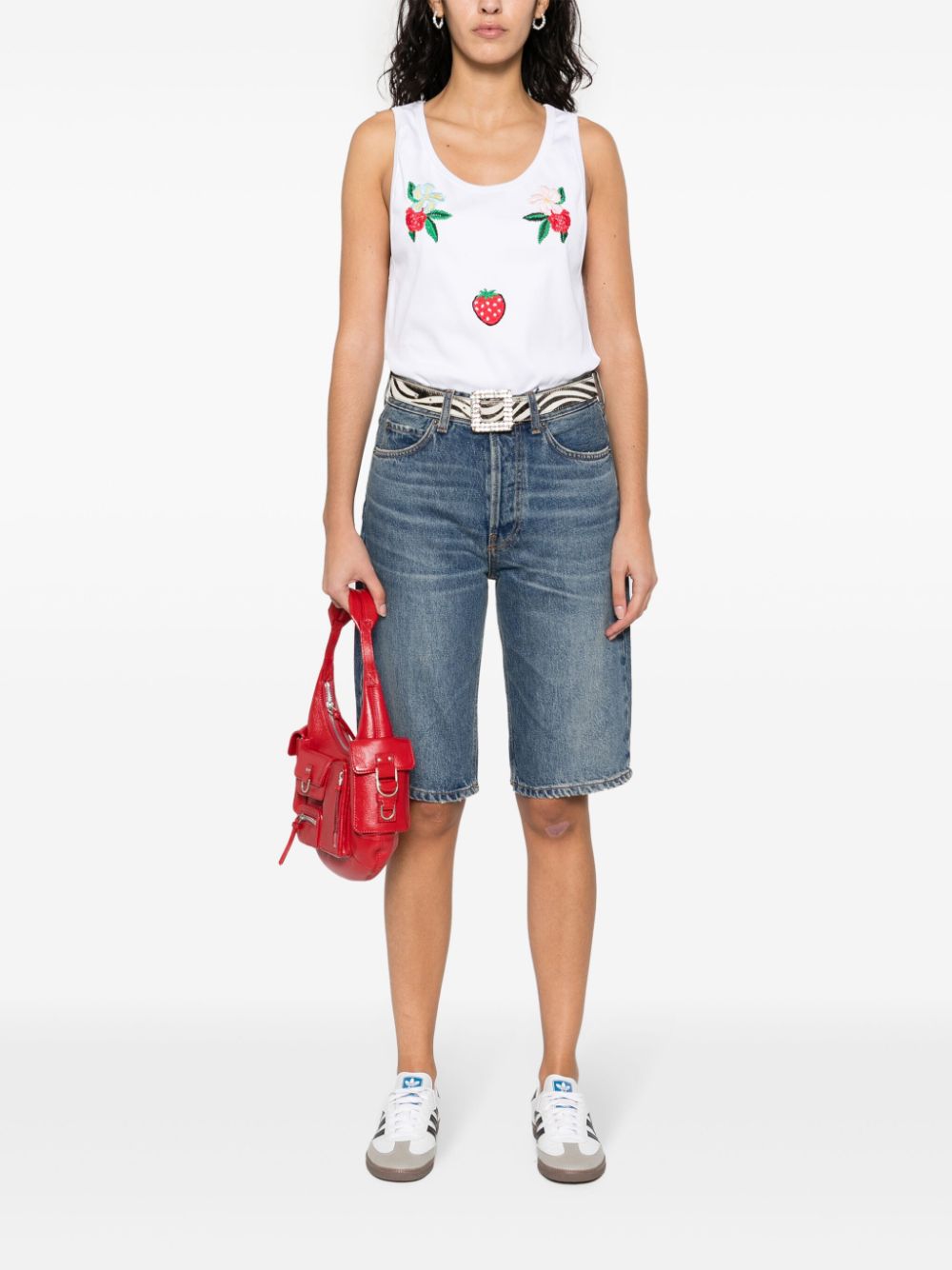 Fiorucci logo-embroidered tank top - Wit