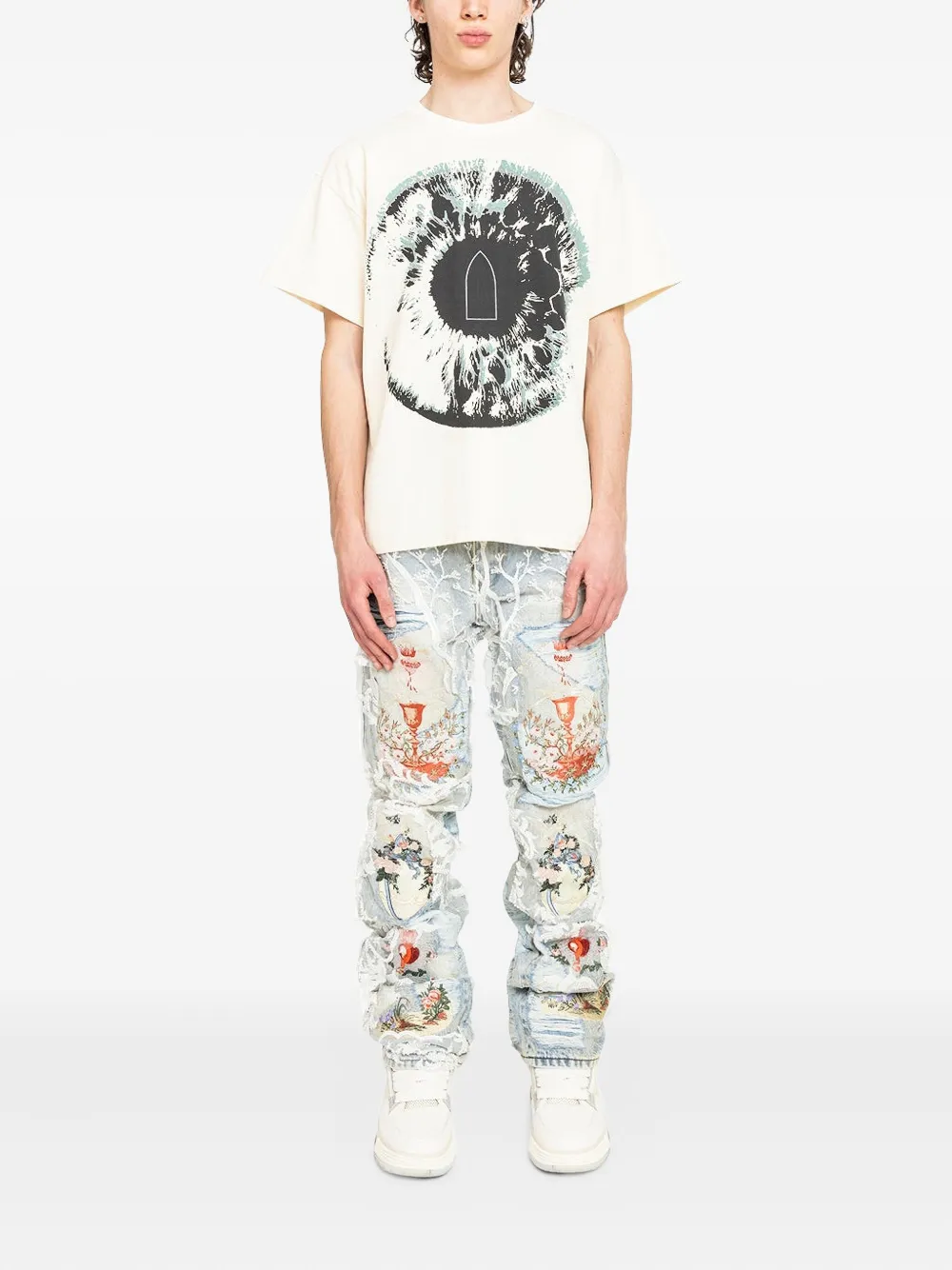 Who Decides War Chalice verfraaide jeans - Blauw