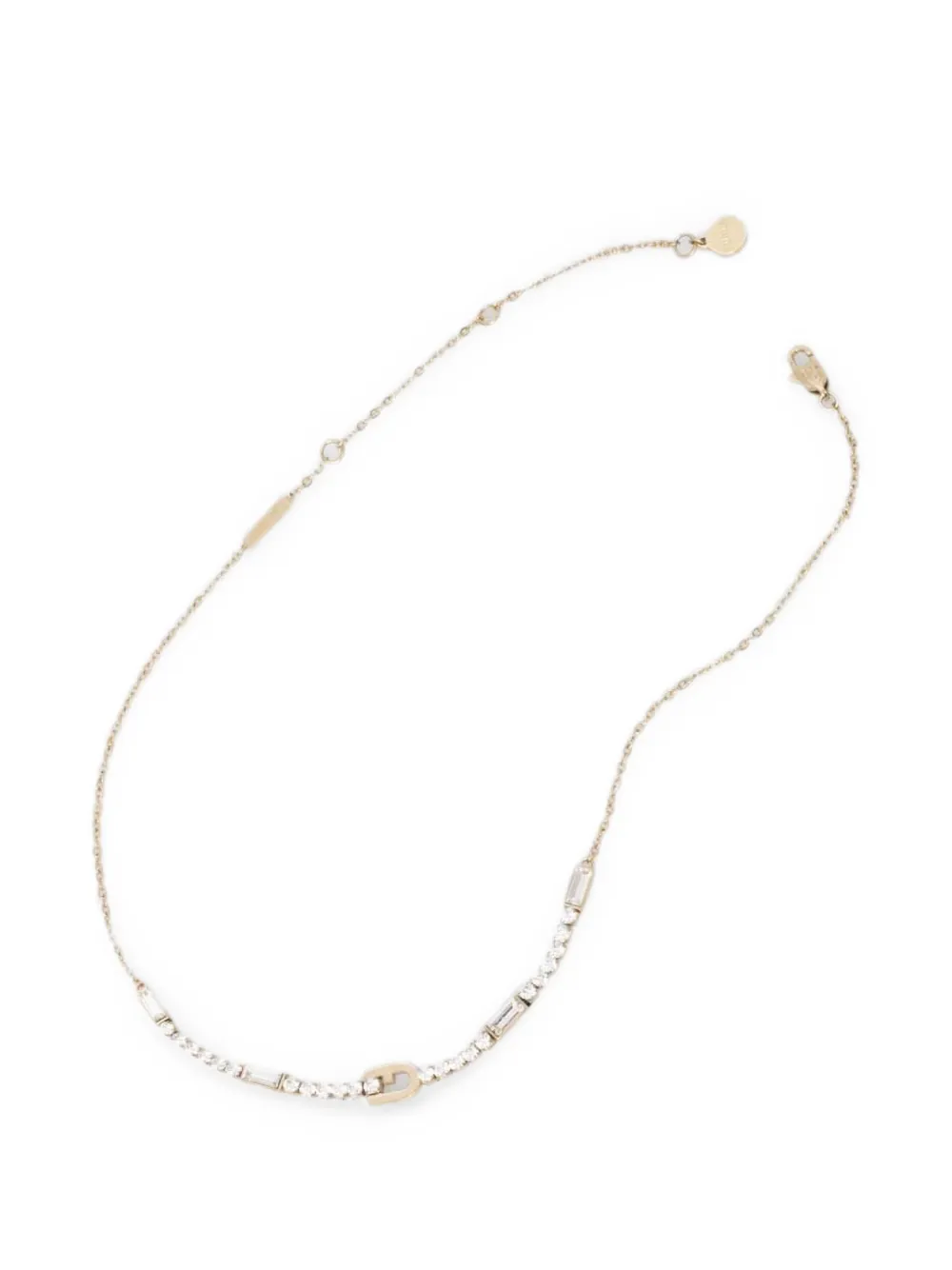 Furla crystal-embellished Arch necklace - Oro