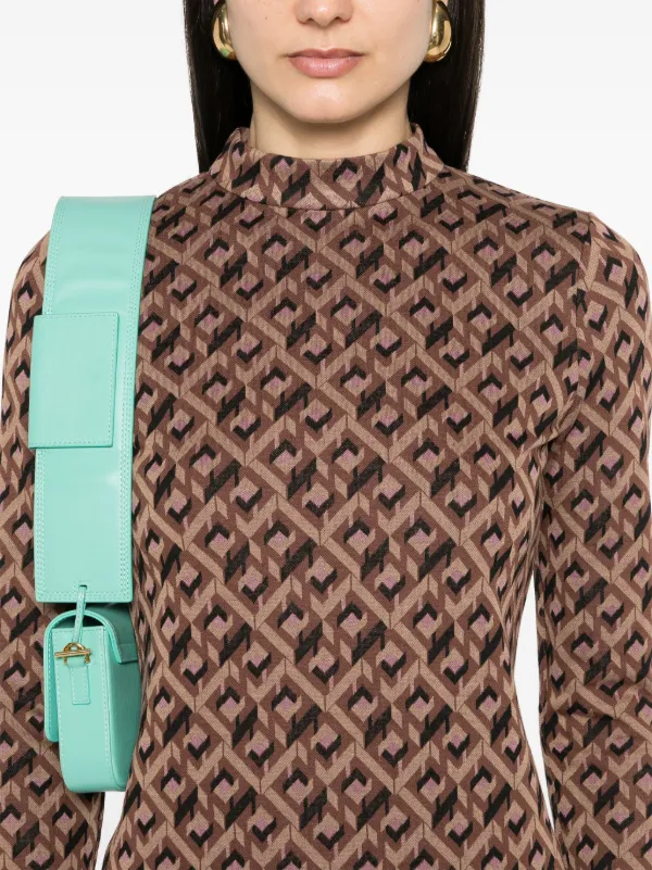 DVF Diane Von Furstenberg Birdie Tarot Maze-print Top | Brown