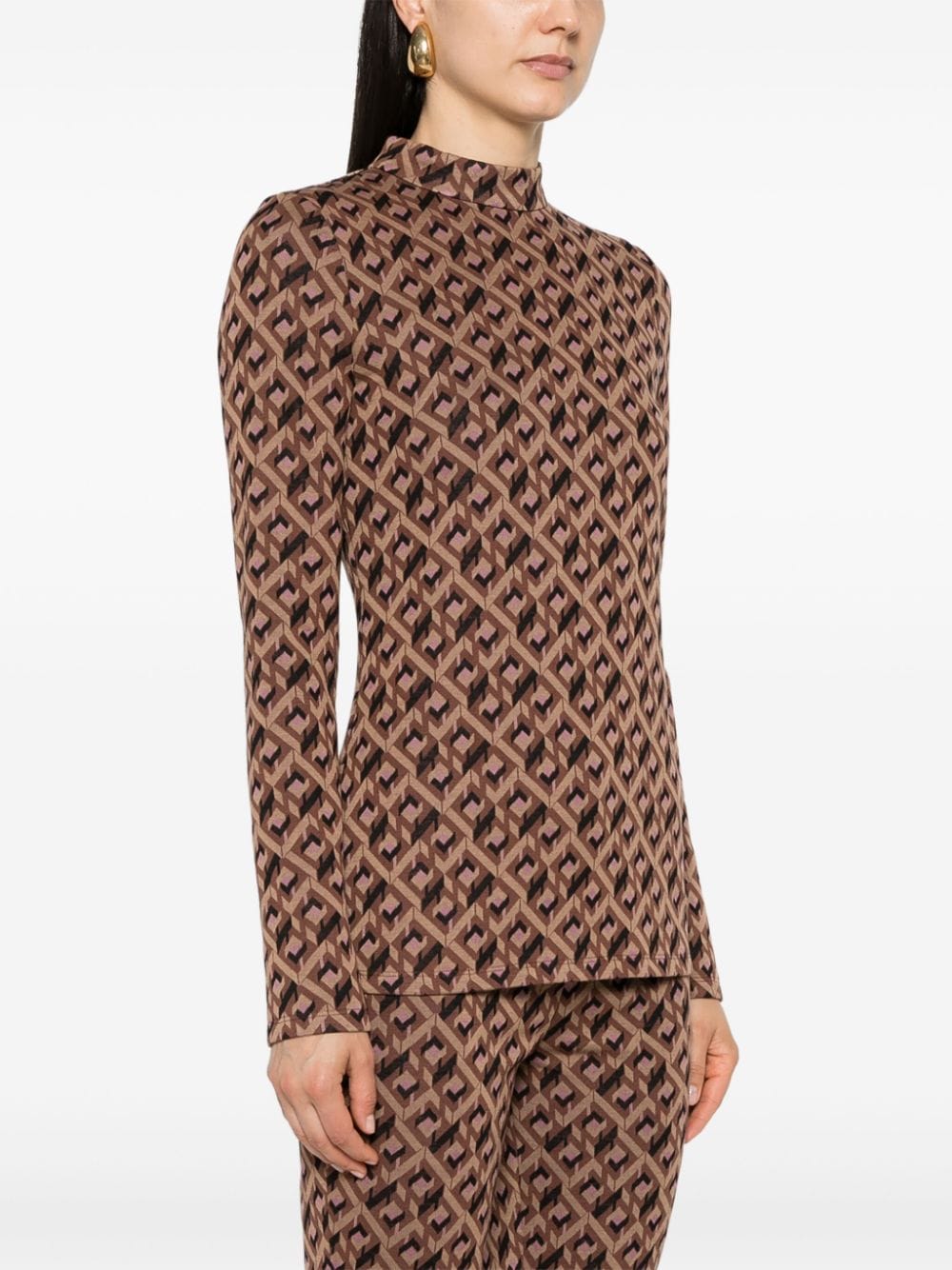 DVF Diane von Furstenberg Top met print Bruin