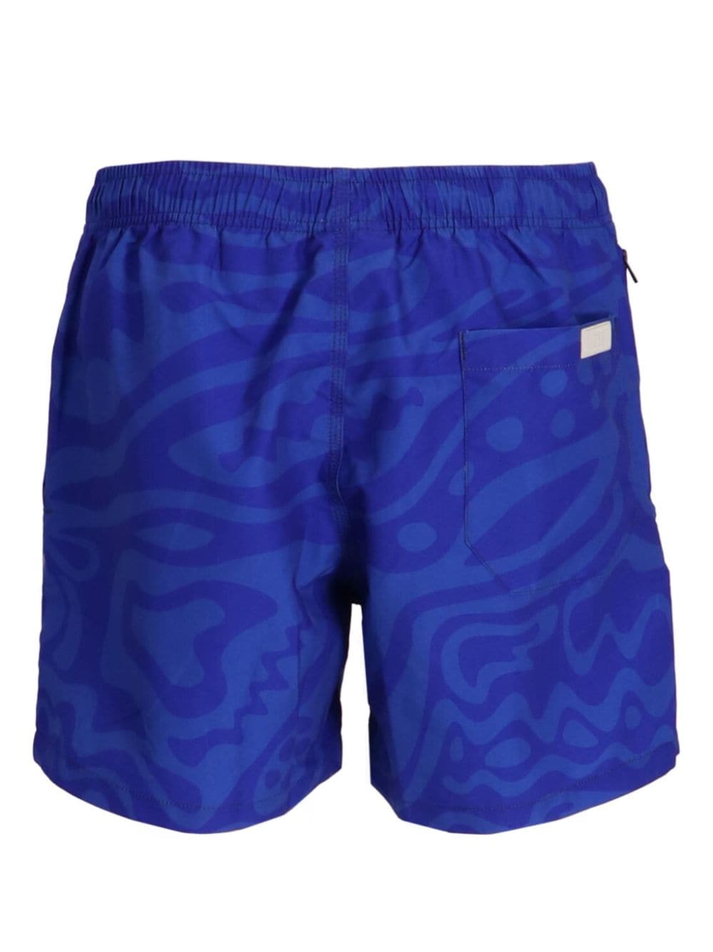 Shop Oas Company Abstract-print Swim Shorts In Blau