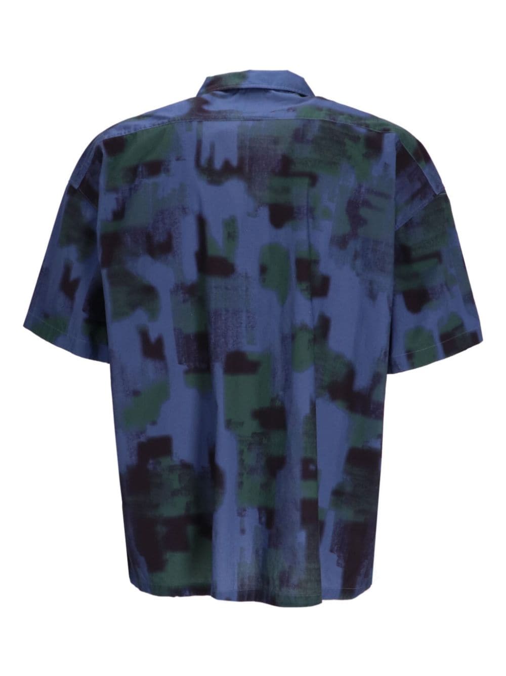 BOSS Overhemd met grafische print Blauw