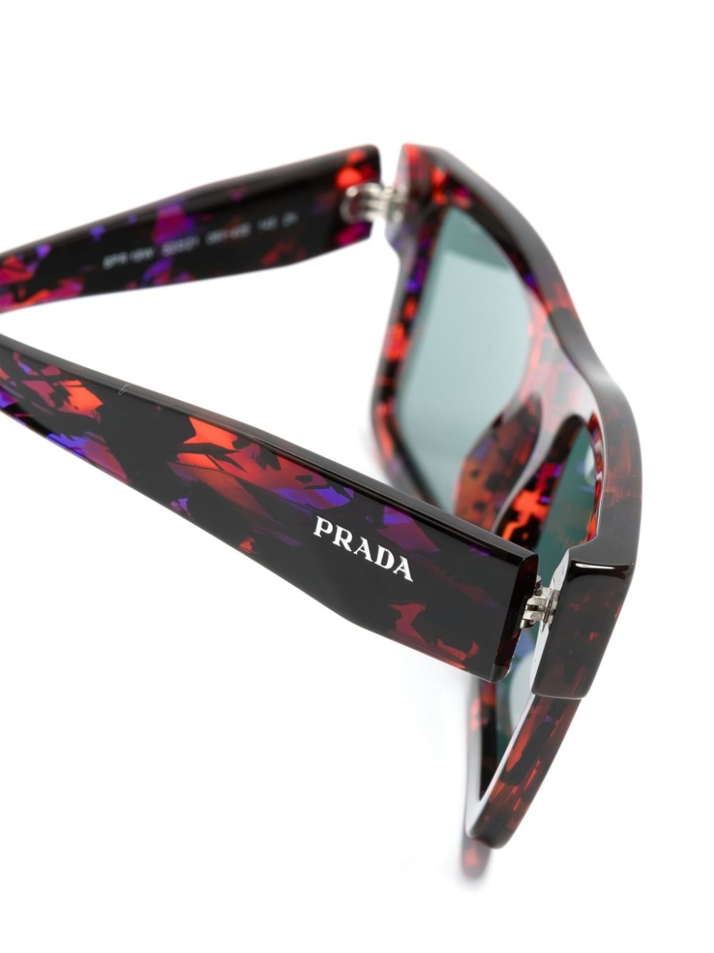Shop Prada Symbole Rectangle-frame Sunglasses In Rot