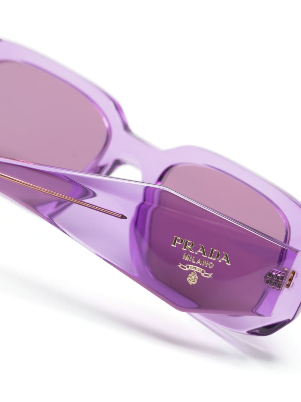 Shop Prada Symbole Rectangle-frame Sunglasses In Violett