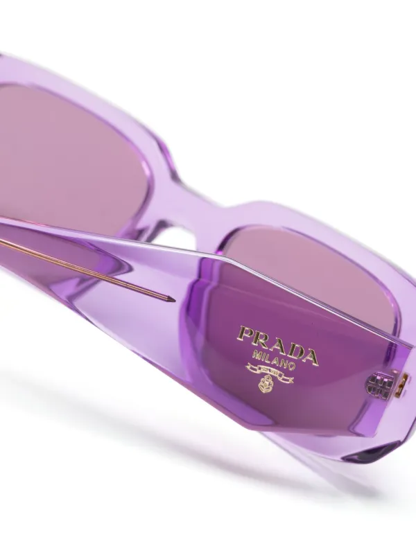 Prada Eyewear Symbole rectangle frame Sunglasses Purple FARFETCH AO