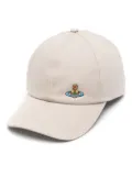 Vivienne Westwood cotton Orb-embroidery baseball cap - Neutrals