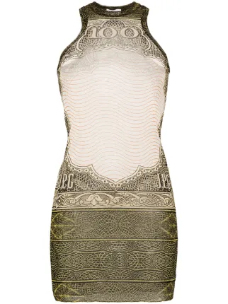charlyia white premium halterneck sequin tassel bodycon dress Retrofete Kelsie Dress in Cream in Cream main image 1