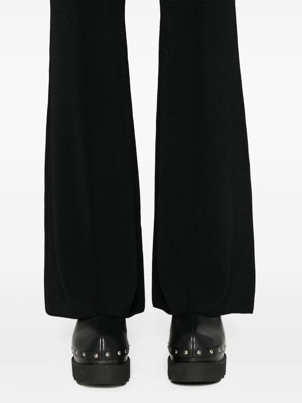 Shop Ermanno Scervino Exposed-seam Detail Flared Trousers In Black