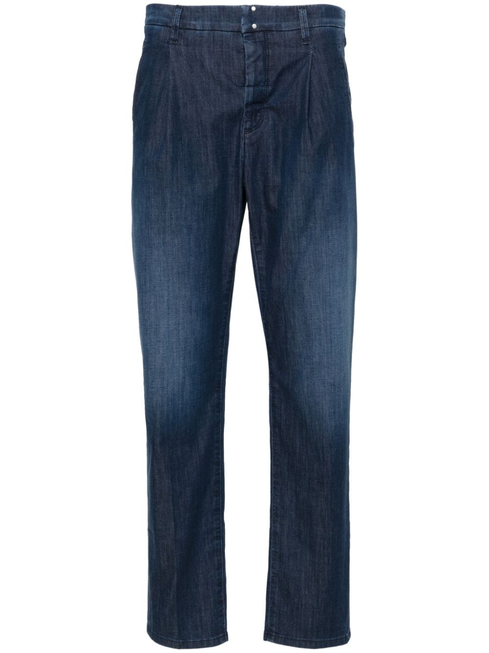 incotex jean slim à taille mi-haute - bleu
