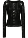 Roberto Collina pointelle-knit cotton jumper - Black