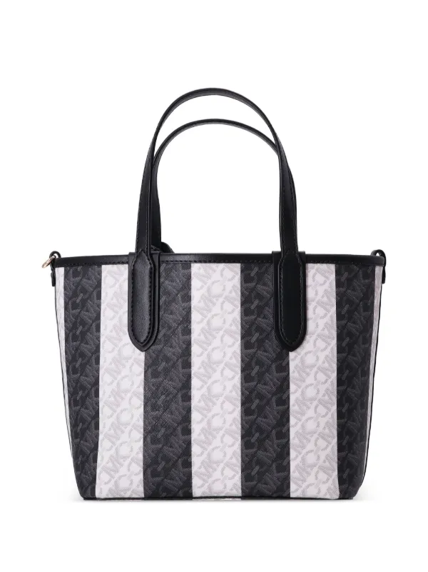 Mk striped tote bag best sale