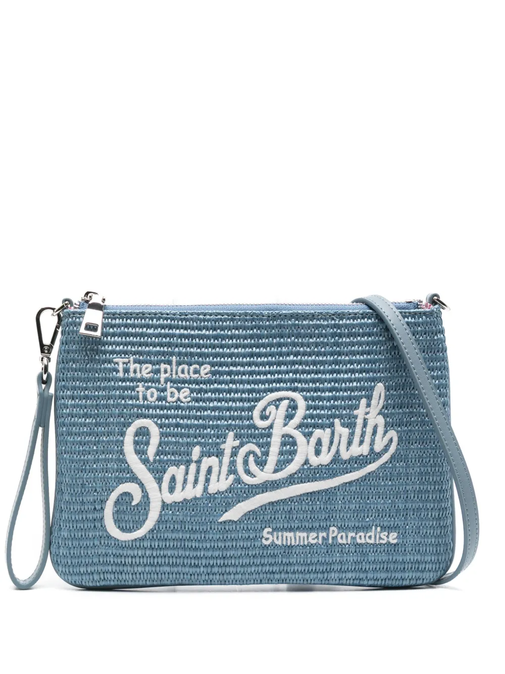 Mc2 Saint Barth Parasienne Woven Crossbody Bag In Blue