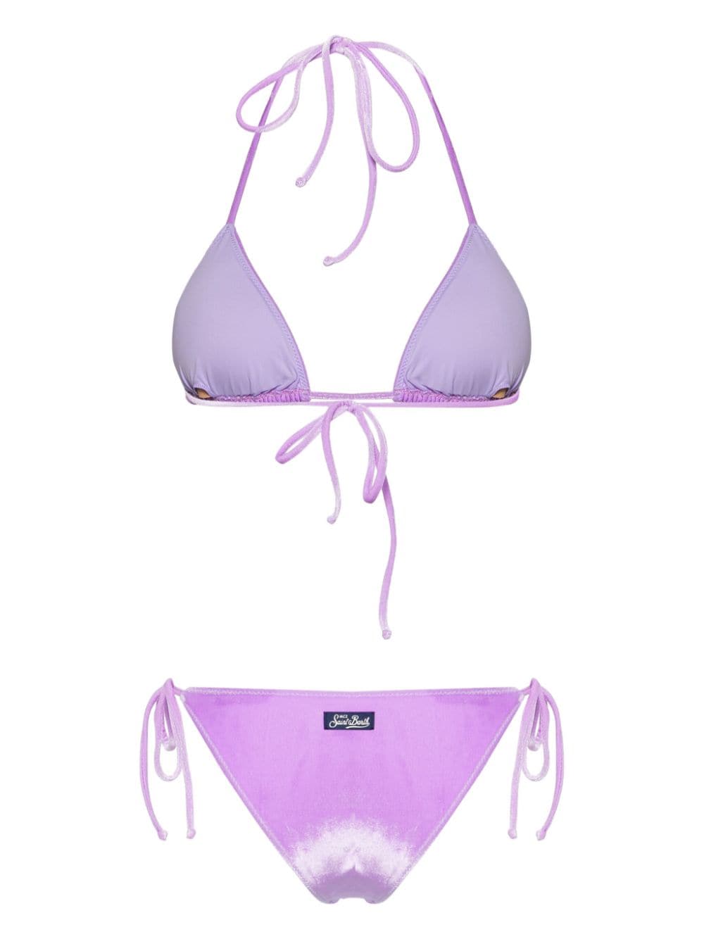 Shop Mc2 Saint Barth Leah Virgo Velvet Bikini In Purple