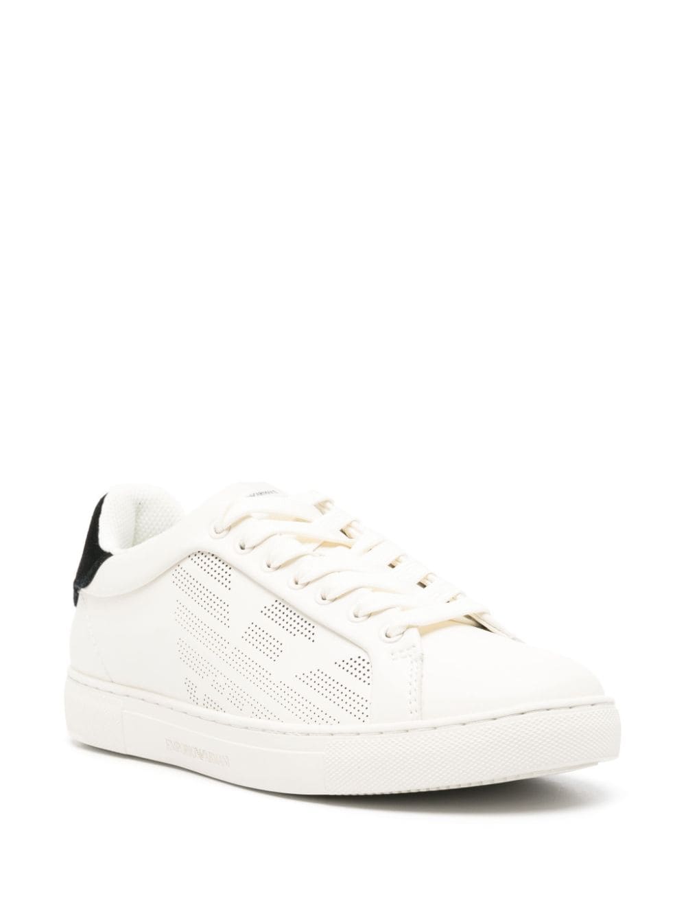 Shop Emporio Armani Asv Eagle-ebemllished Sneakers In White