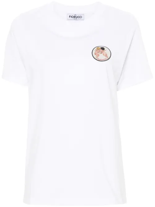 T-shirt en coton à logo pailleté - Fiorucci - Modalova