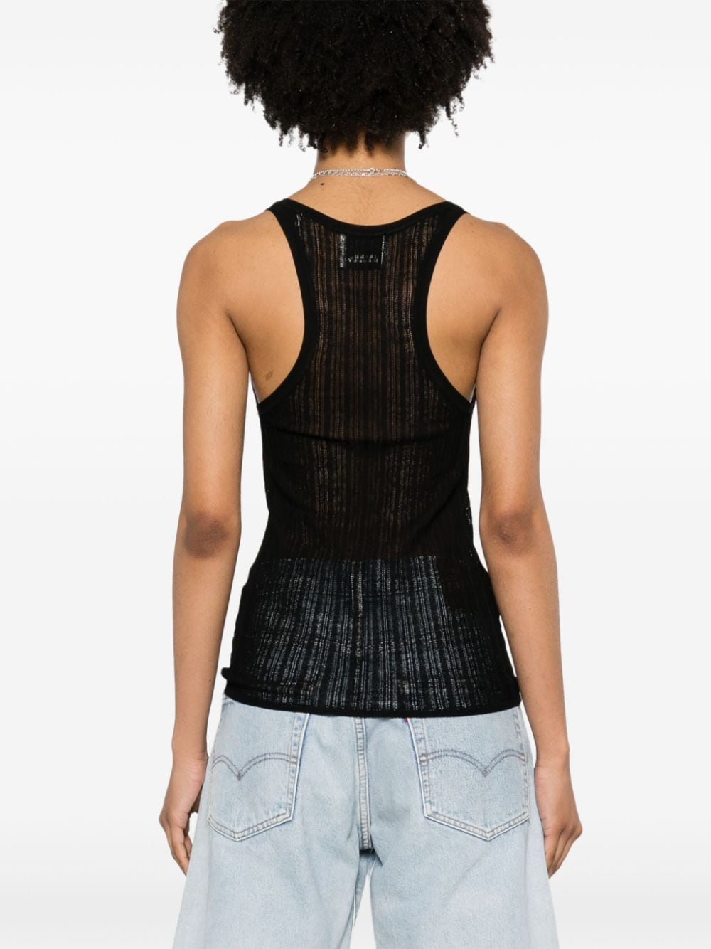 Shop Isabel Marant Dorsia Open-knit Top In Black