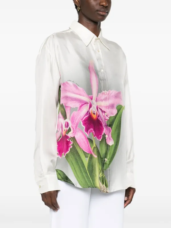 Tシャツ・カットソー PIERRE LOUIS MASCIA PRINTED SILK TWILL SHIRT ALOGRE T-shirt Cotton Silk in SPICE RED | Pierre-Louis Mascia®