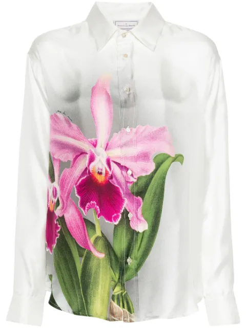 Pierre-Louis Mascia Aloe orchid-print silk shirt