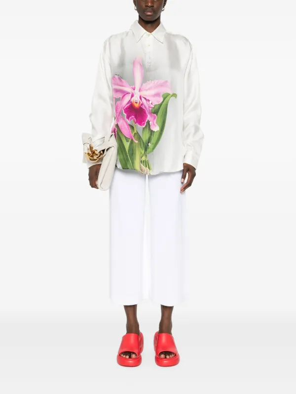 Tシャツ・カットソー PIERRE LOUIS MASCIA PRINTED SILK TWILL SHIRT ALOGRE T-shirt Cotton Silk in SPICE RED | Pierre-Louis Mascia®