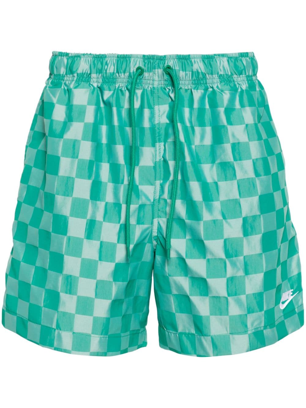 Shop Nike Flow Logo-embroidered Shorts In Green