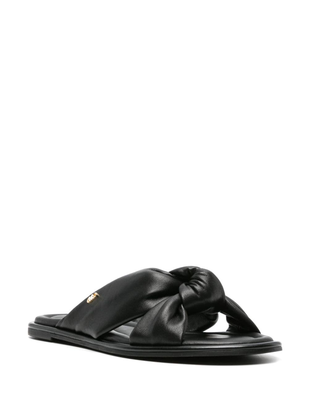 Image 2 of Michael Michael Kors Elena knotted leather slides