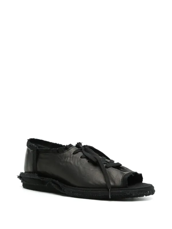 Yohji Yamamoto レースアップ レザーサンダル | ブラック | FARFETCH JP