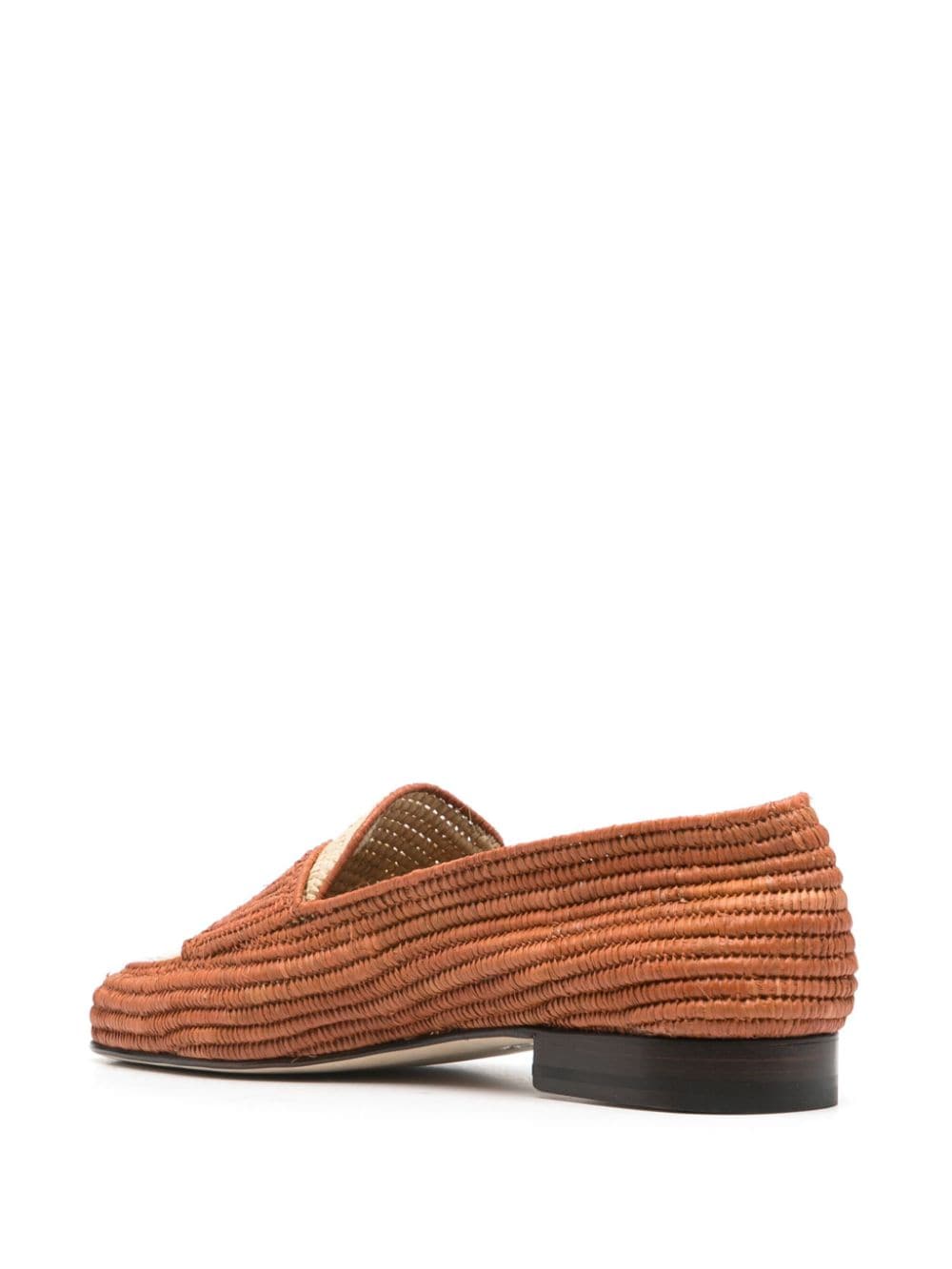 Shop Edhen Milano Agadir Interwoven Raffia Loafers In 中性色