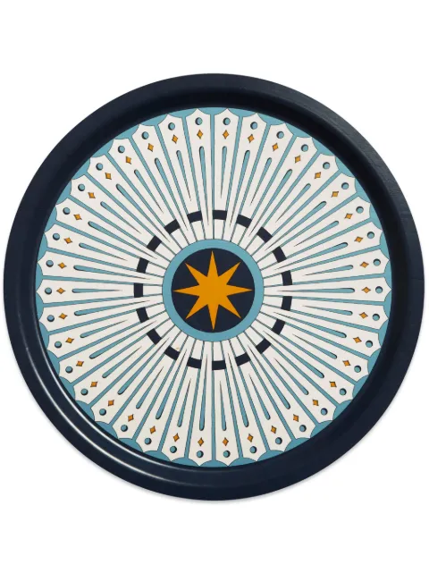 La DoubleJ geometric-print wood tray (39cm)