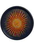 La DoubleJ geometric-print wood tray (39cm) - Blue