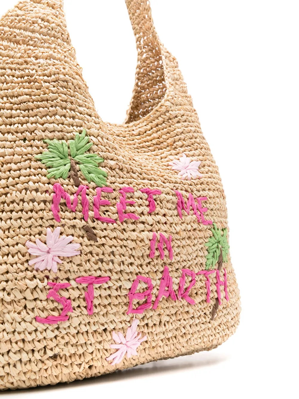 MC2 SAINT BARTH MEET ME RAFFIA SHOULDER BAG