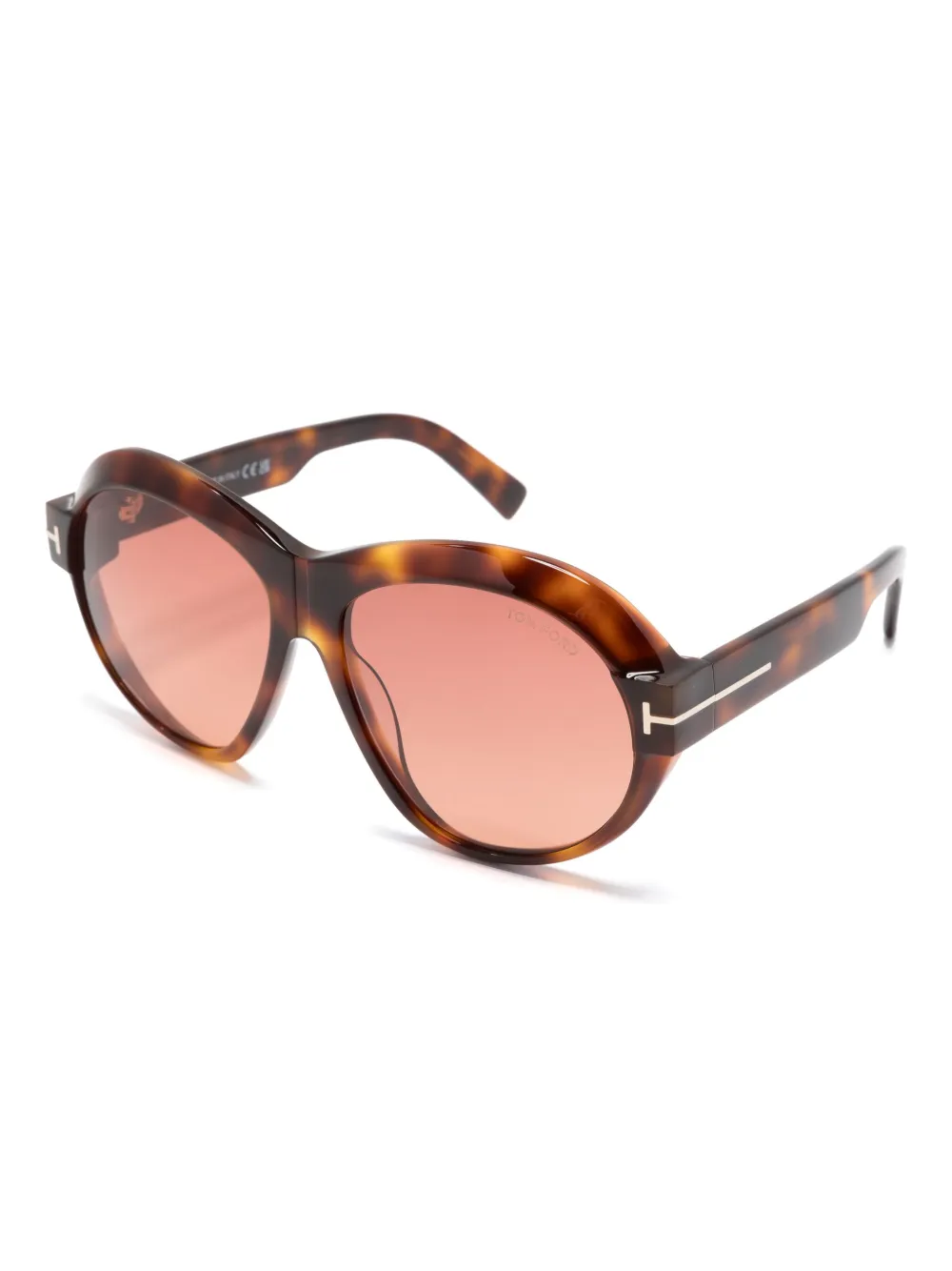 TOM FORD Eyewear Inger zonnebril met oversized montuur - Bruin