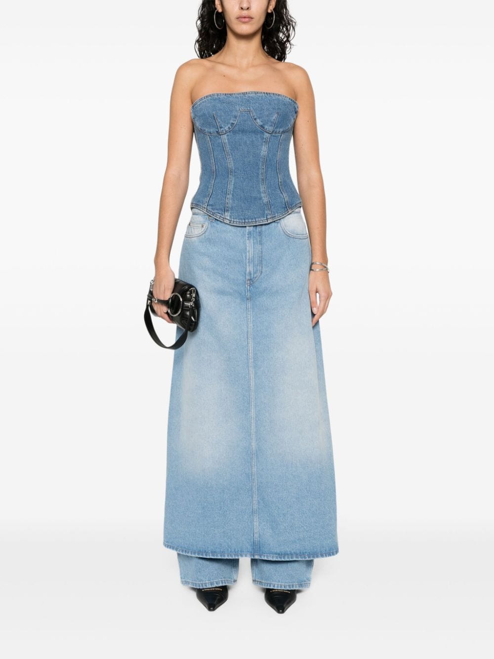 Shop Jean Paul Gaultier Overlapping-panel Straight Jeans In Blue