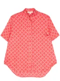 Michael Michael Kors Empire logo-print satin shirt - Pink