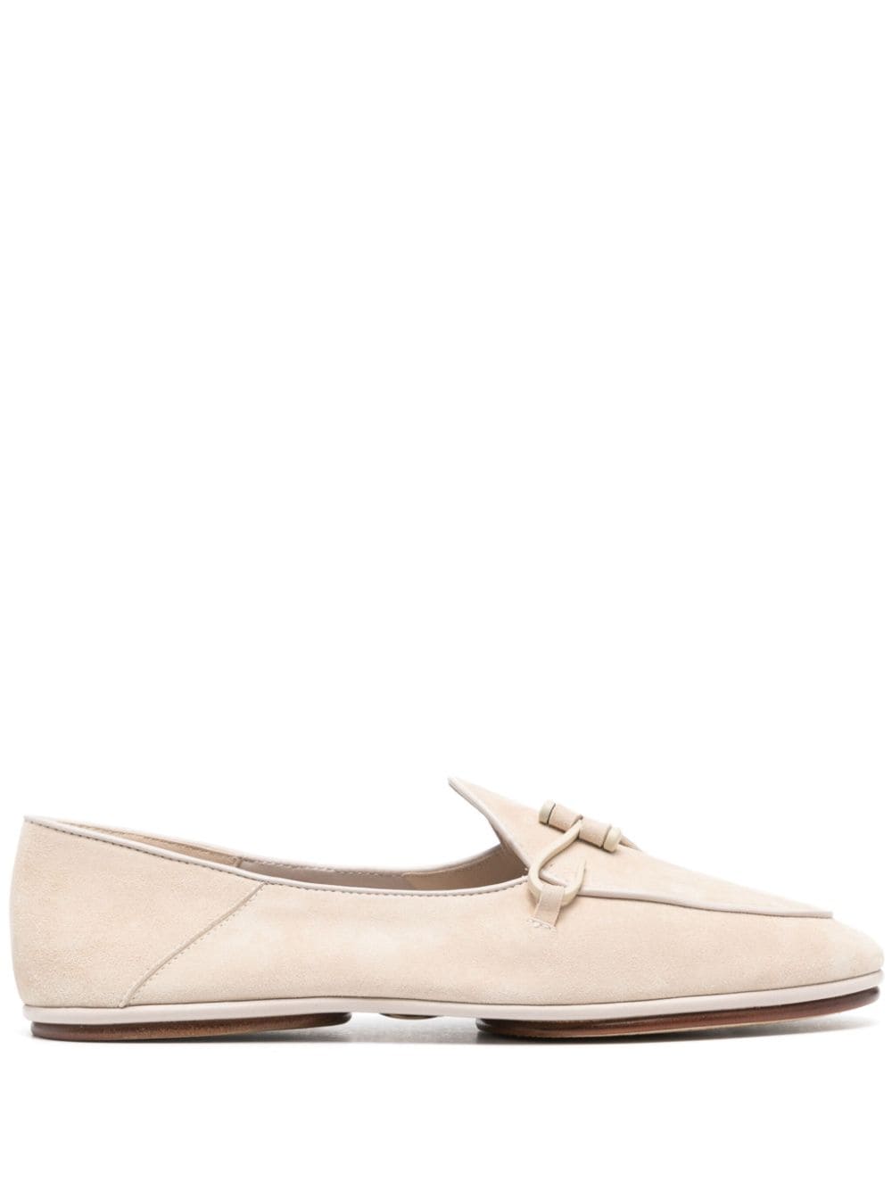 Shop Edhen Milano Comporta Fly Suede Loafers In Nude