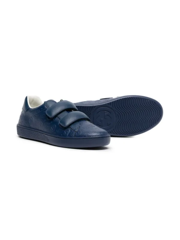Gucci Kids Leren Sneakers Met GG-logo | Blauw | FARFETCH NL